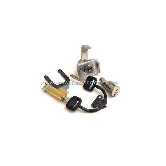 Serrures (jeu) Direction + boite à gants + selle Vespa PX 1° série / P200E